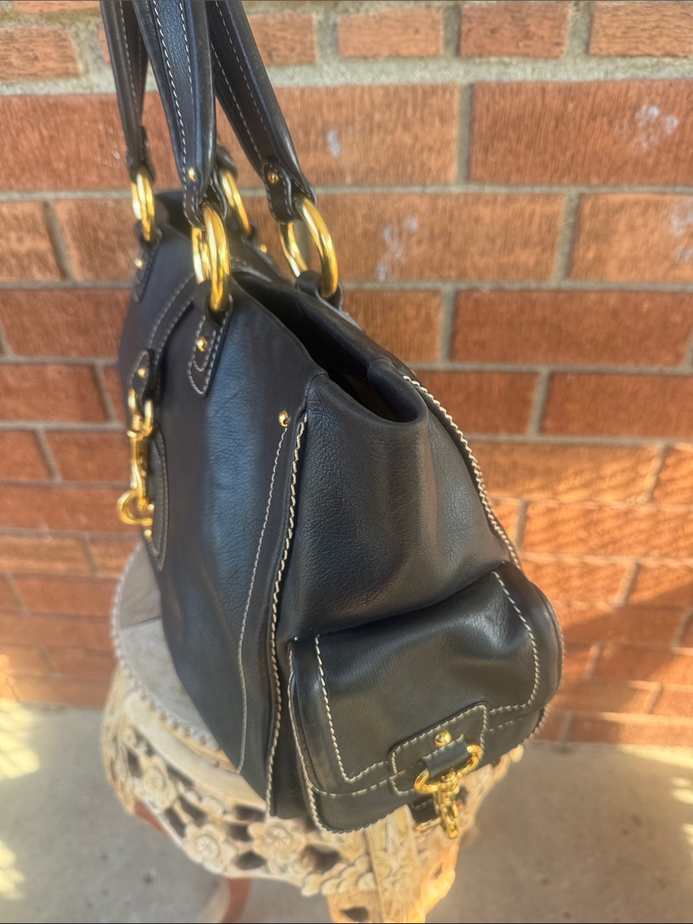 🖤Classic lovely Marc Jacobs satchel Black Leather Tote Bag with Gold Hardware🖤 - Picture 4 of 17